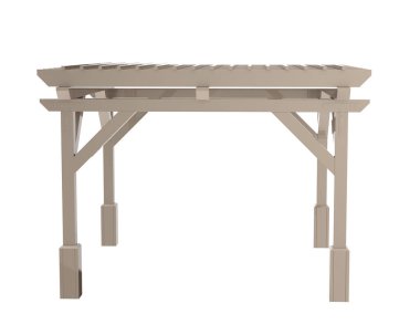 Pergola beyaz arka planda izole edildi. 3d görüntüleme - illüstrasyon