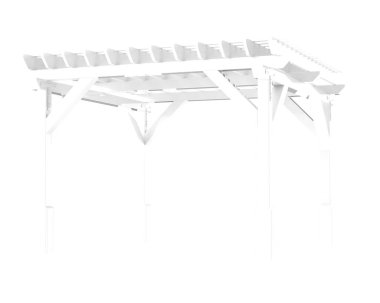 Pergola beyaz arka planda izole edildi. 3d görüntüleme - illüstrasyon