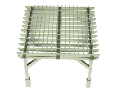 Pergola beyaz arka planda izole edildi. 3d görüntüleme - illüstrasyon