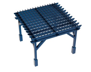Pergola beyaz arka planda izole edildi. 3d görüntüleme - illüstrasyon