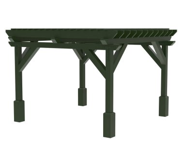 Pergola beyaz arka planda izole edildi. 3d görüntüleme - illüstrasyon