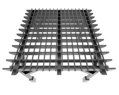 Pergola beyaz arka planda izole edildi. 3d görüntüleme - illüstrasyon