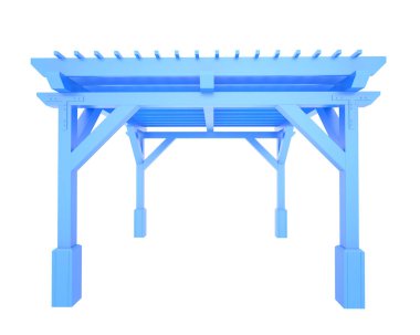 Pergola beyaz arka planda izole edildi. 3d görüntüleme - illüstrasyon