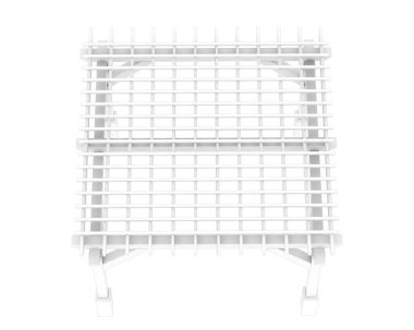 Pergola beyaz arka planda izole edildi. 3d görüntüleme - illüstrasyon