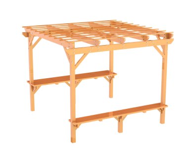 Pergola beyaz arka planda izole edildi. 3d görüntüleme - illüstrasyon