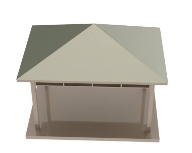 Pergola beyaz arka planda izole edildi. 3d görüntüleme - illüstrasyon