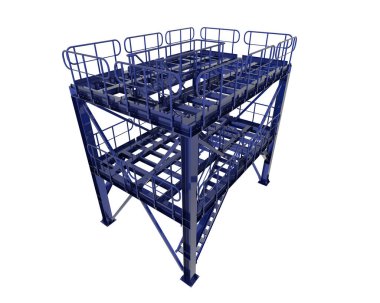 Sanayi platformu beyaz arka planda izole edilmiş. 3d görüntüleme - illüstrasyon