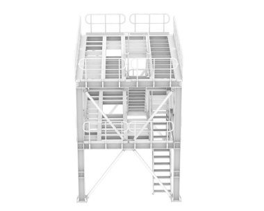 Sanayi platformu beyaz arka planda izole edilmiş. 3d görüntüleme - illüstrasyon