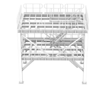 Sanayi platformu beyaz arka planda izole edilmiş. 3d görüntüleme - illüstrasyon