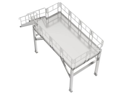 Sanayi platformu beyaz arka planda izole edilmiş. 3d görüntüleme - illüstrasyon