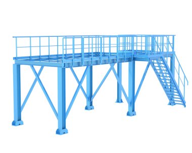 Sanayi platformu beyaz arka planda izole edilmiş. 3d görüntüleme - illüstrasyon