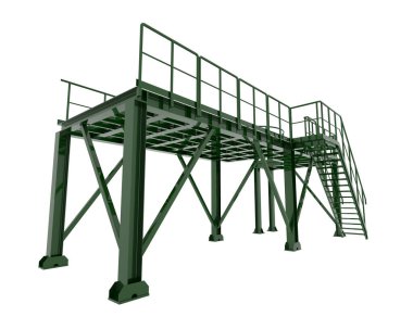 Sanayi platformu beyaz arka planda izole edilmiş. 3d görüntüleme - illüstrasyon