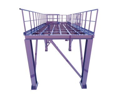 Sanayi platformu beyaz arka planda izole edilmiş. 3d görüntüleme - illüstrasyon