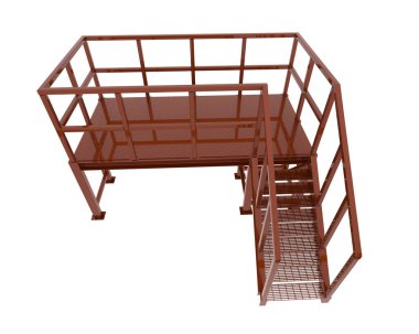 Sanayi platformu beyaz arka planda izole edilmiş. 3d görüntüleme - illüstrasyon