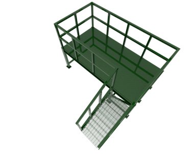 Sanayi platformu beyaz arka planda izole edilmiş. 3d görüntüleme - illüstrasyon