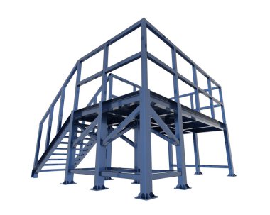 Sanayi platformu beyaz arka planda izole edilmiş. 3d görüntüleme - illüstrasyon