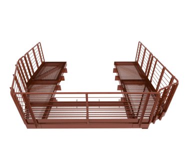 Sanayi platformu beyaz arka planda izole edilmiş. 3d görüntüleme - illüstrasyon