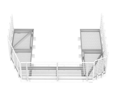 Sanayi platformu beyaz arka planda izole edilmiş. 3d görüntüleme - illüstrasyon