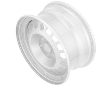 araba kenarı beyaz arka planda izole edildi, 3D görüntüleme - illüstrasyon