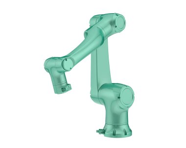 Beyaz arkaplanda izole edilmiş robotik kol  