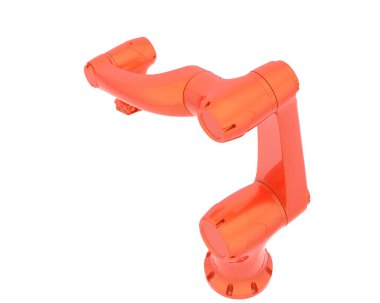 Beyaz arkaplanda izole edilmiş robotik kol  