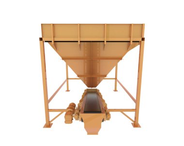 Kum bacası beyaz arka planda izole edilmiş. 3d görüntüleme - illüstrasyon