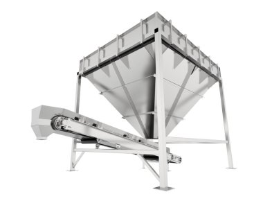 Kum bacası beyaz arka planda izole edilmiş. 3d görüntüleme - illüstrasyon