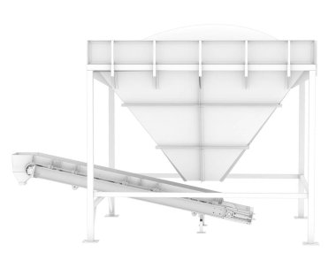 Kum bacası beyaz arka planda izole edilmiş. 3d görüntüleme - illüstrasyon