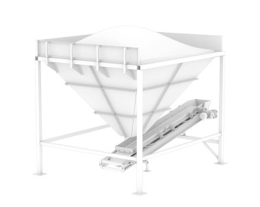 Kum bacası beyaz arka planda izole edilmiş. 3d görüntüleme - illüstrasyon