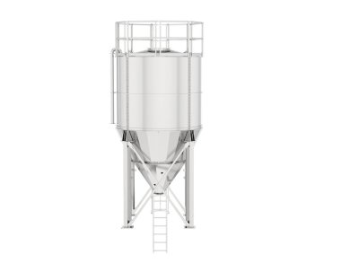 Arka planda endüstriyel silolar var. Büyük yayınlar ya da baskılar için ideal. 3d görüntüleme - illüstrasyon