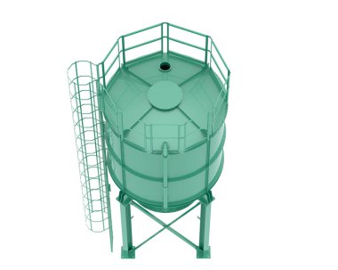 Arka planda endüstriyel silolar var. Büyük yayınlar ya da baskılar için ideal. 3d görüntüleme - illüstrasyon