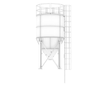 Arka planda endüstriyel silolar var. Büyük yayınlar ya da baskılar için ideal. 3d görüntüleme - illüstrasyon