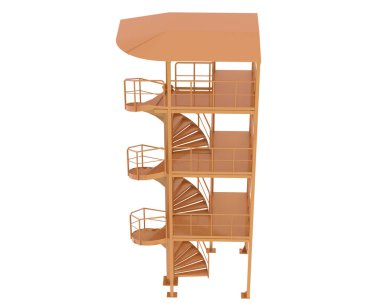 Beyaz arkaplanda Spiral Merdiven