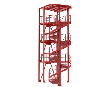 Beyaz arkaplanda Spiral Merdiven