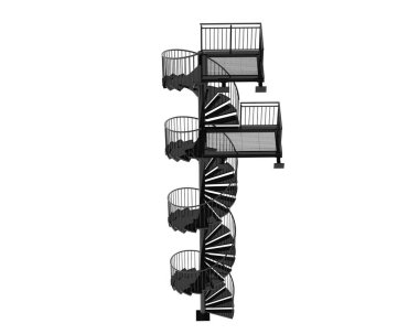 Beyaz arkaplanda Spiral Merdiven