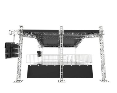 Sahne beyaz arka planda izole edildi. 3d görüntüleme - illüstrasyon