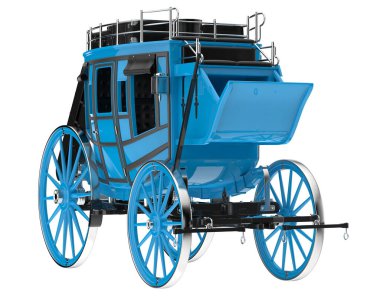 Posta arabası beyaz arka planda izole edilmiş. 3d görüntüleme - illüstrasyon