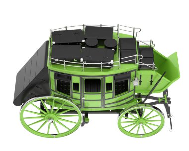 Posta arabası beyaz arka planda izole edilmiş. 3d görüntüleme - illüstrasyon