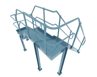 Arka planda izole edilmiş, 3D resimli merdivenler