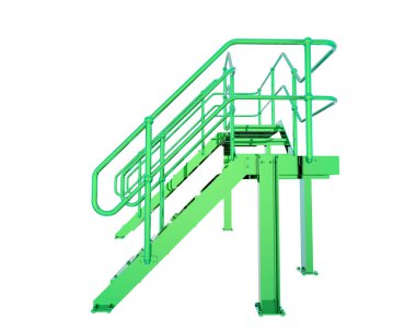 Arka planda izole edilmiş, 3D resimli merdivenler