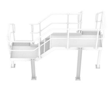 Arka planda izole edilmiş, 3D resimli merdivenler