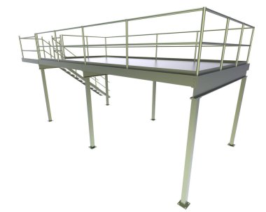 Arka planda izole edilmiş, 3D resimli merdivenler