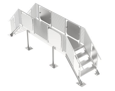 Arka planda izole edilmiş, 3D resimli merdivenler
