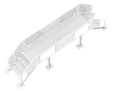 Arka planda izole edilmiş, 3D resimli merdivenler