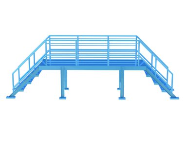 Arka planda izole edilmiş, 3D resimli merdivenler