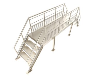 Arka planda izole edilmiş, 3D resimli merdivenler