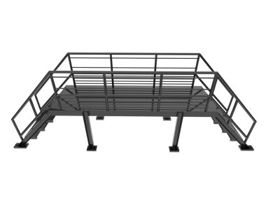 Arka planda izole edilmiş, 3D resimli merdivenler