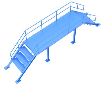 Arka planda izole edilmiş, 3D resimli merdivenler