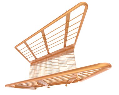 Arka planda izole bir merdiven var. 3d görüntüleme - illüstrasyon