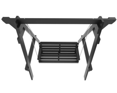 Arkaplanda izole edilmiş ahşap bahçe salıncağı